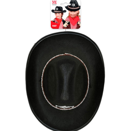 Widmann SRL Cowboyhoed zwart sheriff kind