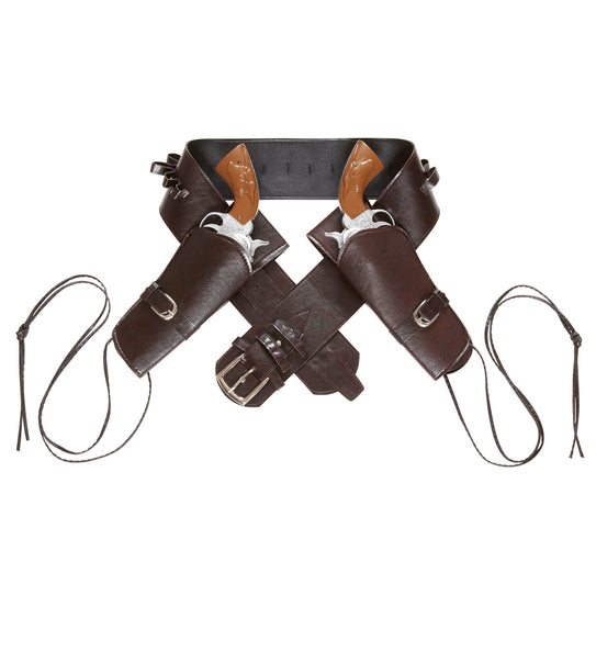 Widmann SRL Cowboyholster dubbel met riem bruin