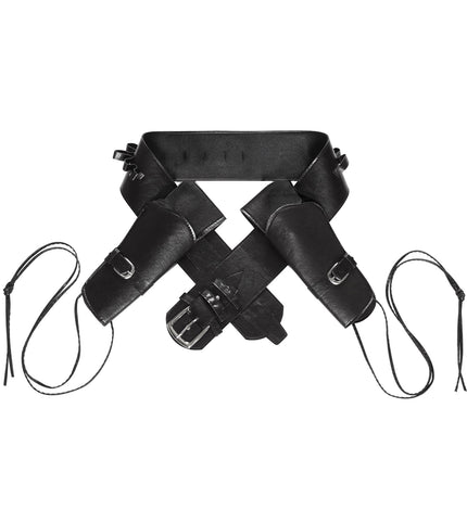 Widmann SRL Cowboyholster dubbel met riem zwart