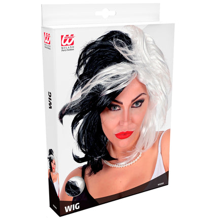Widmann SRL Cruella pruik zwart wit