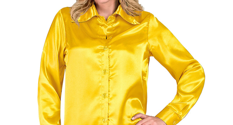 Widmann SRL Dames jaren 70 disco blouse geel