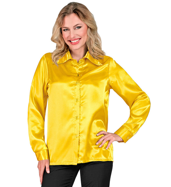 Widmann SRL Dames jaren 70 disco blouse geel
