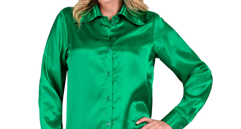 Widmann SRL Dames jaren 70 disco blouse groen