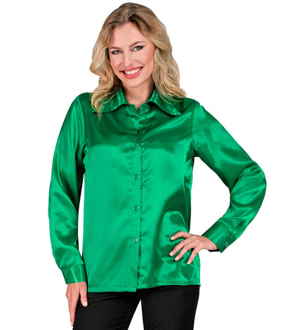 Widmann SRL Dames jaren 70 disco blouse groen