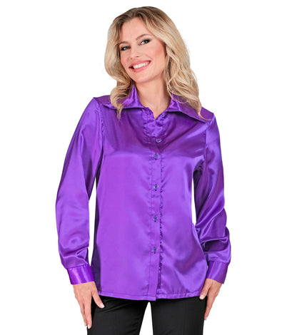 Widmann SRL Dames jaren 70 disco blouse paars