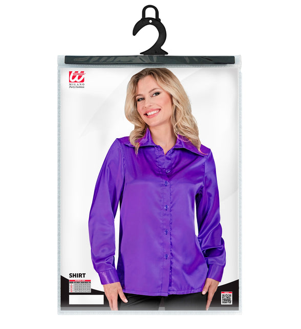 Widmann SRL Dames jaren 70 disco blouse paars