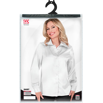 Widmann SRL Dames jaren 70 disco blouse wit