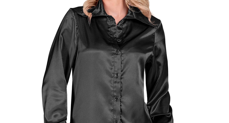 Widmann SRL Dames jaren 70 disco blouse zwart