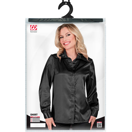 Widmann SRL Dames jaren 70 disco blouse zwart