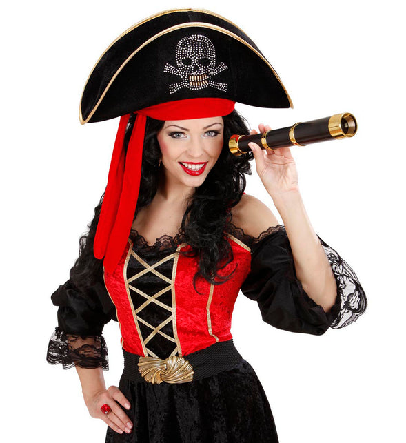 Widmann SRL Dames piratenhoed met bespijkerde schedel en bandana