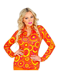 Widmann SRL Damesshirt jaren 70 oranje/geel