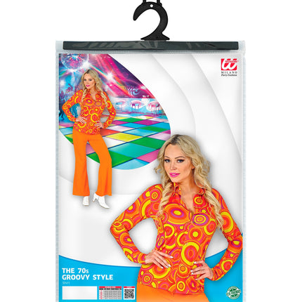 Widmann SRL Damesshirt jaren 70 oranje/geel