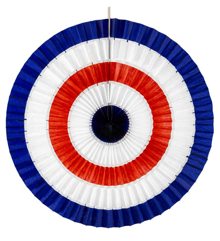 Widmann SRL Decoratie waaier rood wit blauw 50 cm