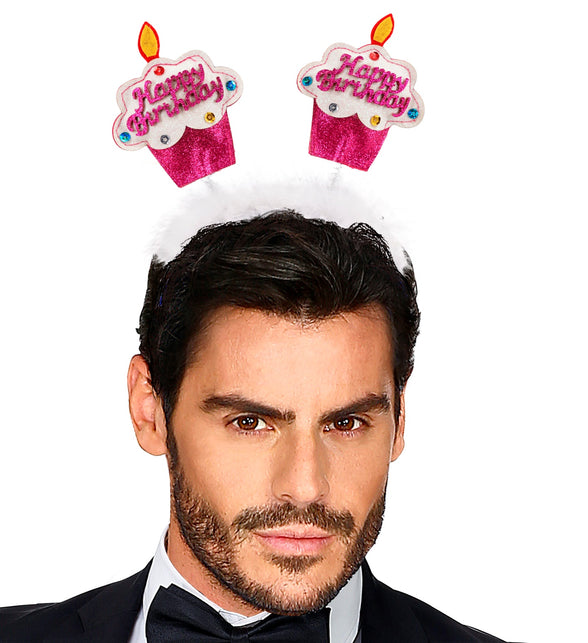 Widmann SRL Diadeem happy cake roze/ wit