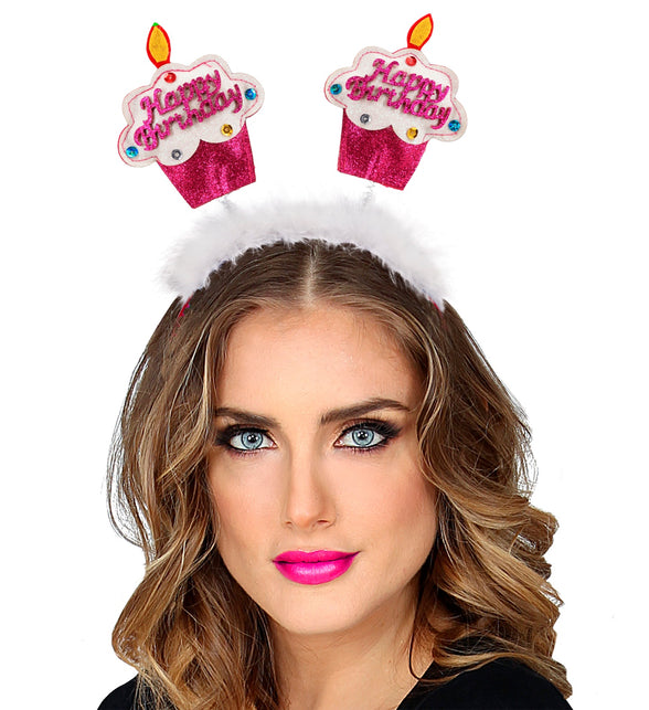 Widmann SRL Diadeem happy cake roze/ wit