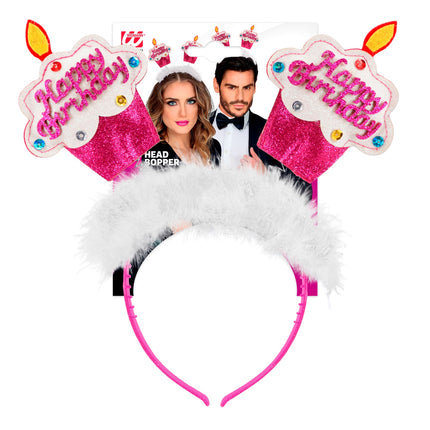 Widmann SRL Diadeem happy cake roze/ wit