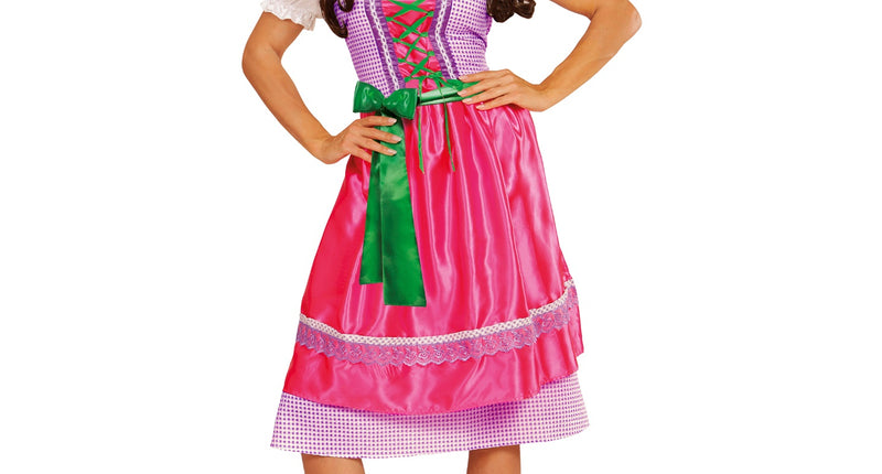Widmann SRL Dirndl jurk roze groen