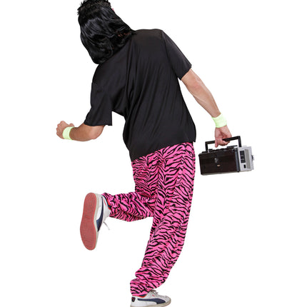 Widmann SRL Disco broek roze zebra print