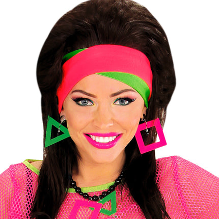 Widmann SRL Disco hoofdband roze groen