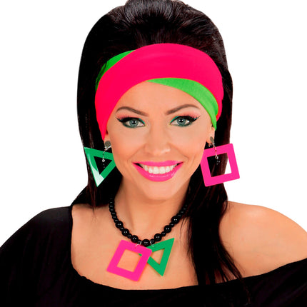 Widmann SRL Disco hoofdband roze groen