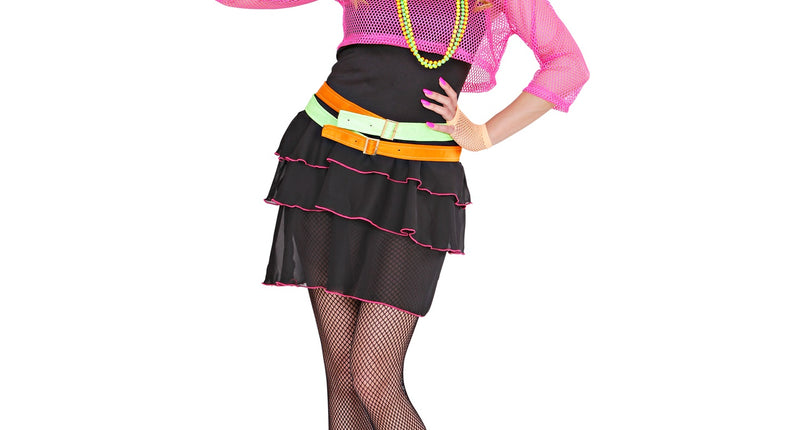 Widmann SRL Disco kostuum jaren 80 neon Marly dames