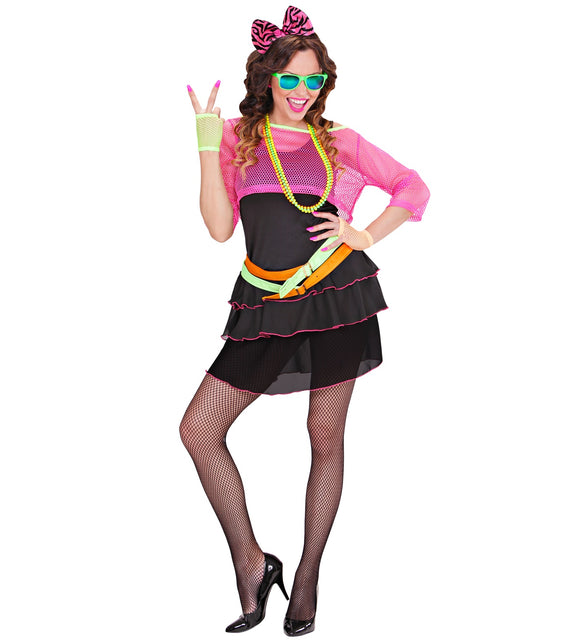 Widmann SRL Disco kostuum jaren 80 neon Marly dames