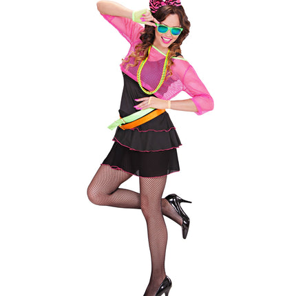 Widmann SRL Disco kostuum jaren 80 neon Marly dames