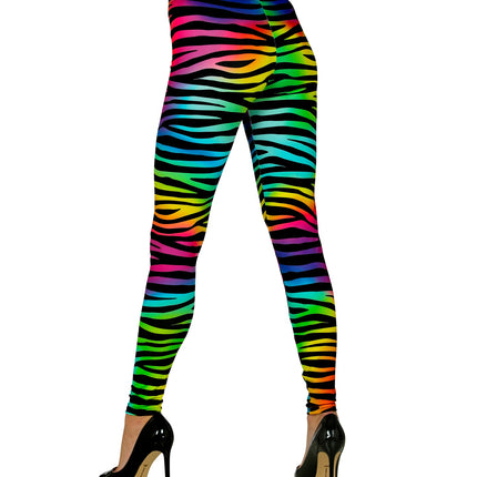 Widmann SRL Disco legging neon zebraprint dames