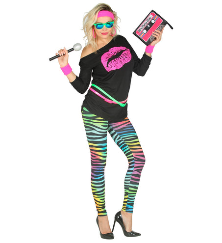 Widmann SRL Disco legging neon zebraprint dames