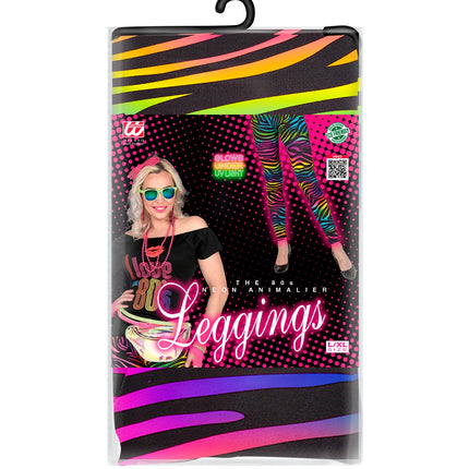 Widmann SRL Disco legging neon zebraprint dames
