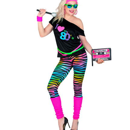 Widmann SRL Disco pak 80's neon dames