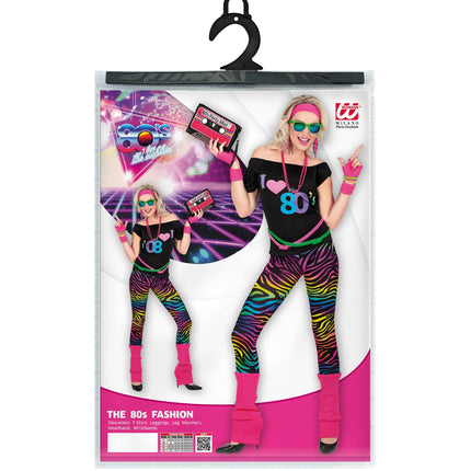 Widmann SRL Disco pak 80's neon dames