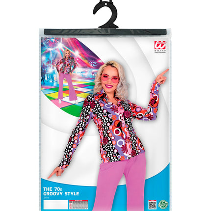 Widmann SRL Disco shirt groovy stijl jaren 70 dames