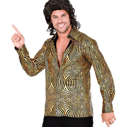 Widmann SRL Disco shirt jaren 70 goud heren