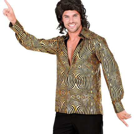 Widmann SRL Disco shirt jaren 70 goud heren