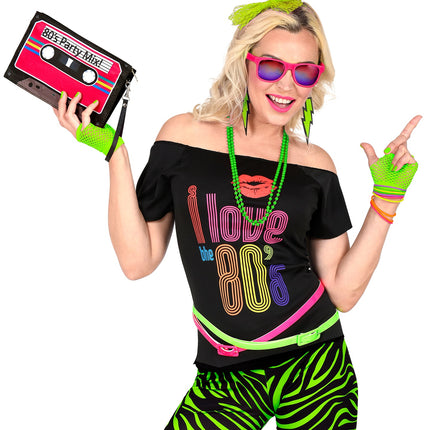 Widmann SRL Disco verkleedset jaren 80 neon groen