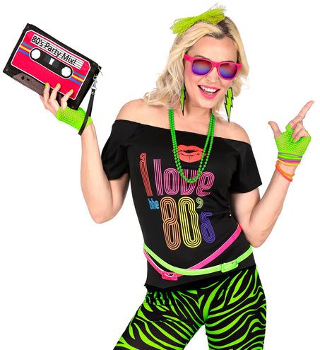 Widmann SRL Disco verkleedset jaren 80 neon groen