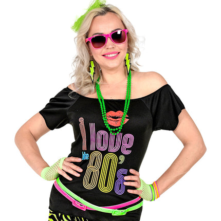 Widmann SRL Disco verkleedset jaren 80 neon groen