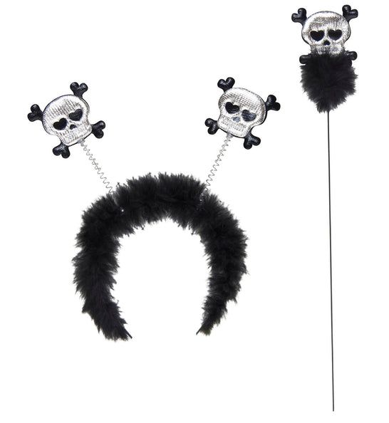 Widmann SRL Doodshoofd schedel hoofdband met staf