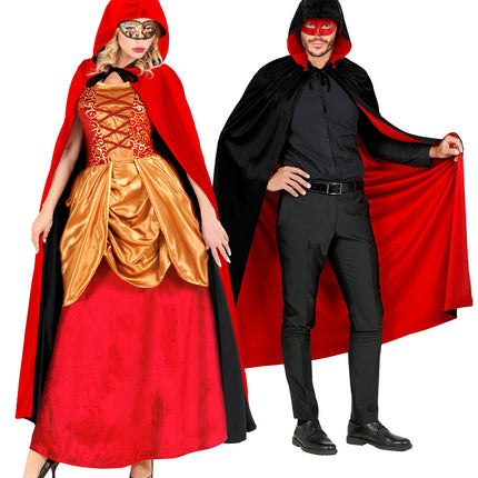 Widmann SRL Dubbelzijdige cape rood zwart