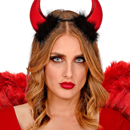 Widmann SRL Duivel hoorntjes haarband metallic