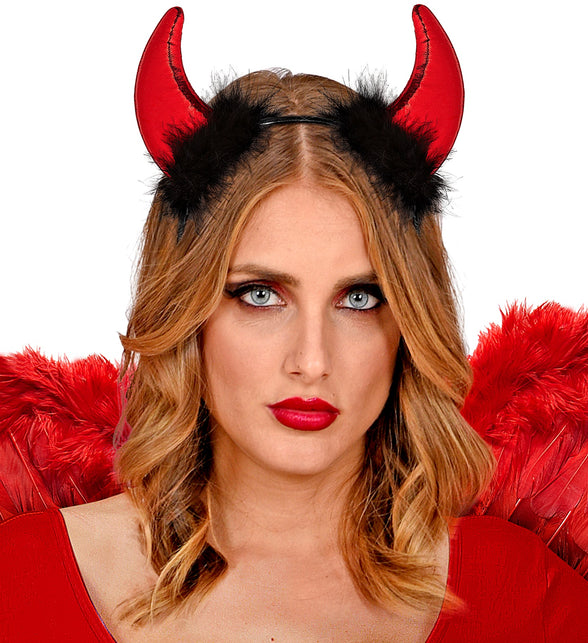 Widmann SRL Duivel hoorntjes haarband metallic