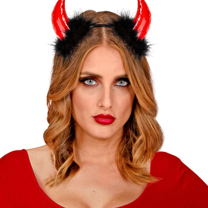 Widmann SRL Duivel hoorntjes met marabou