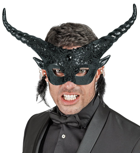 Widmann SRL Duivel masker luxe zwart theater