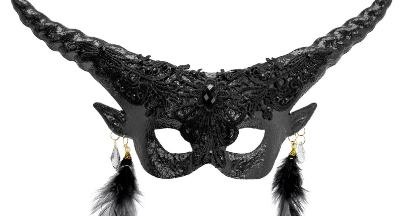 Widmann SRL Duivel masker luxe zwart theater