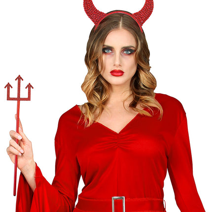 Widmann SRL Duivel oren met drietand glitter