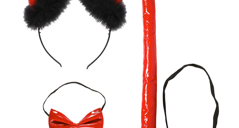 Widmann SRL Duivel set rood met marabou