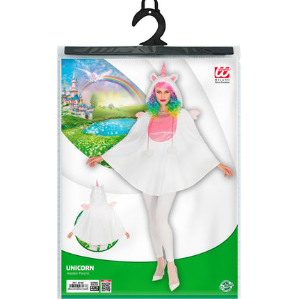 Widmann SRL Eenhoorn poncho met muts volwassenen