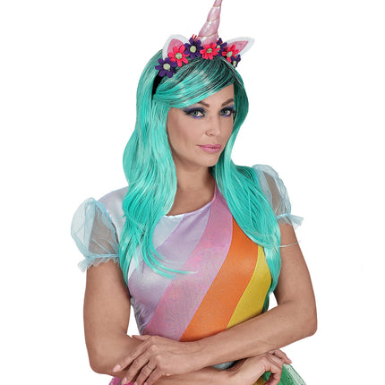 Widmann SRL Eenhoorn pruik met hoofdband