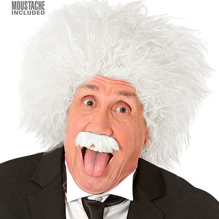 Widmann SRL Einstein pruik professor wit met snor